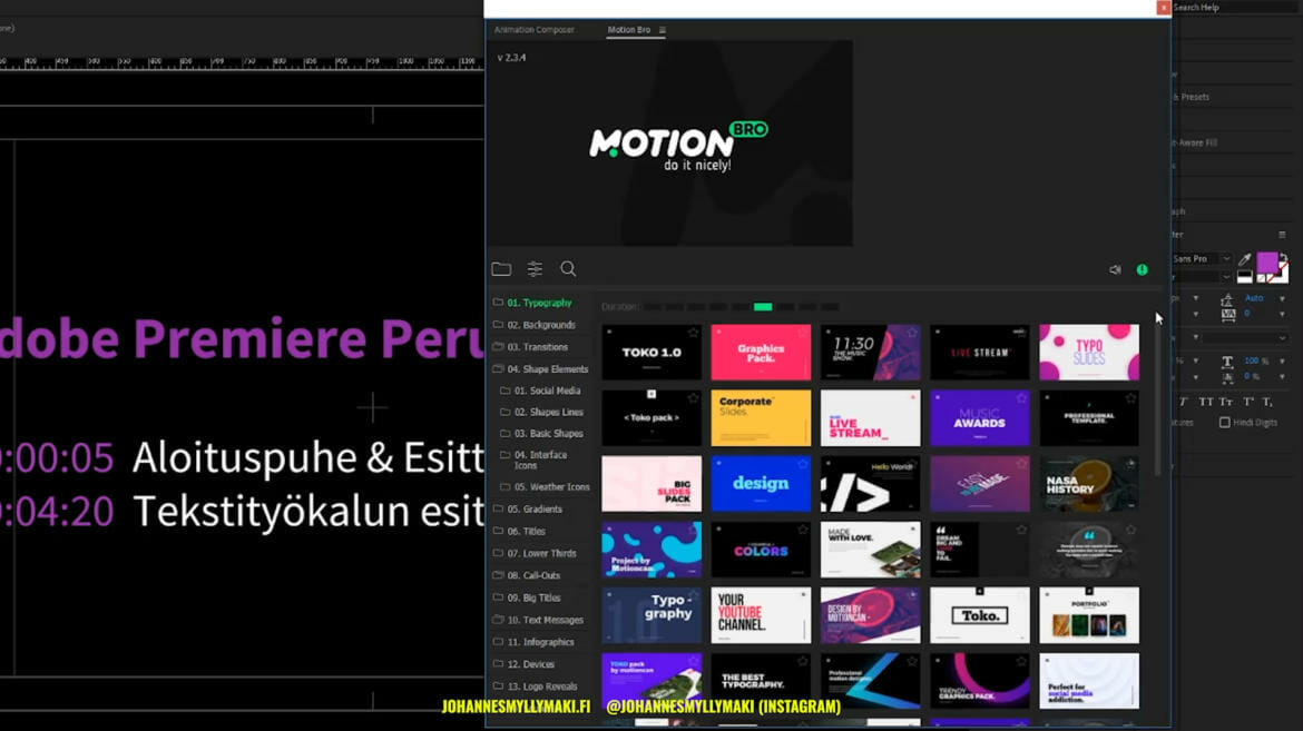 Как установить motion bro в premiere pro