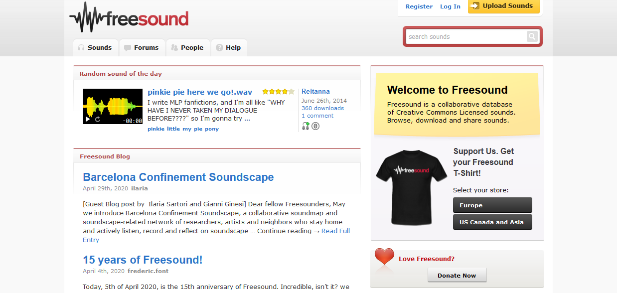 Freesound.org - ilmaista musiikkia ja ääniefektejä + ambiensseja