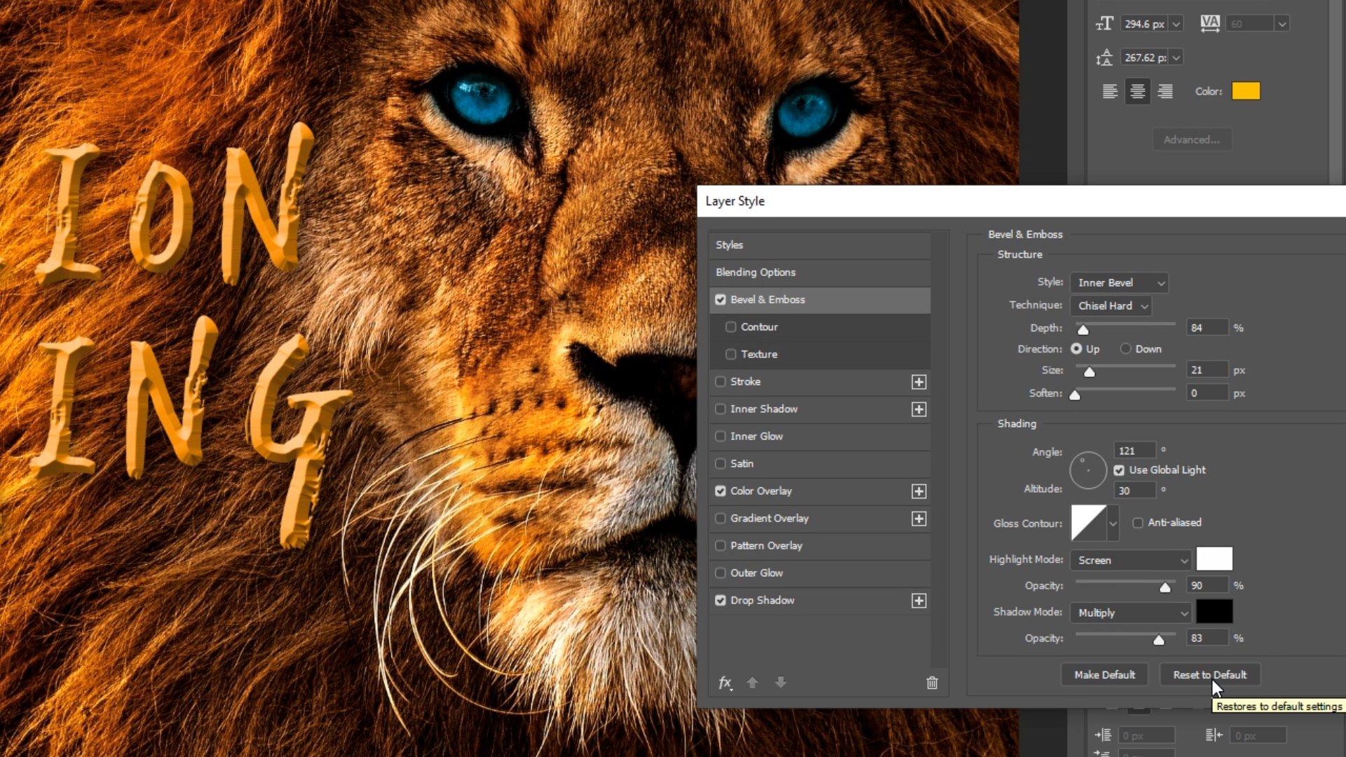 Adobe Photoshop kuvankäsittely - tason tyylit & teksti-työkalu