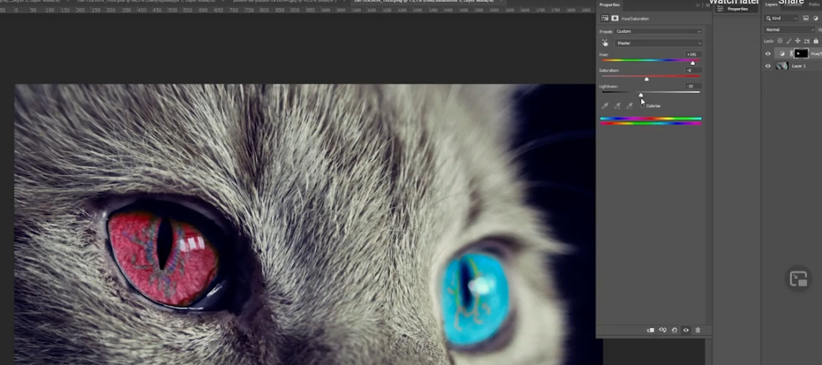 Photoshop kissan silmät